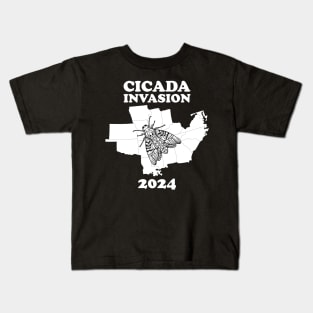 Cicada Invasion 2024 Great Eastern Brood XIX XIII USA Kids T-Shirt